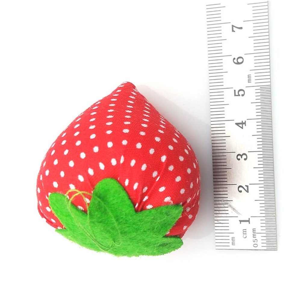 NUOBESTY 10pcs Strawberry Shaped Pin Cushion Cute Needle Holder for Sewing Quilting and Crafts Handy Sewing Tool for Organizing and Needles