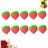 NUOBESTY 10pcs Strawberry Shaped Pin Cushion Cute Needle Holder for Sewing Quilting and Crafts Handy Sewing Tool for Organizing and Needles view 2