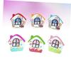 LALAFINA 200pcs DIY Buttons Wooden House Shape Craft Supplies for Boys and Girls Sewing Accessories view 2