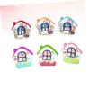 LALAFINA 200pcs DIY Buttons Wooden House Shape Craft Supplies for Boys and Girls Sewing Accessories view 3
