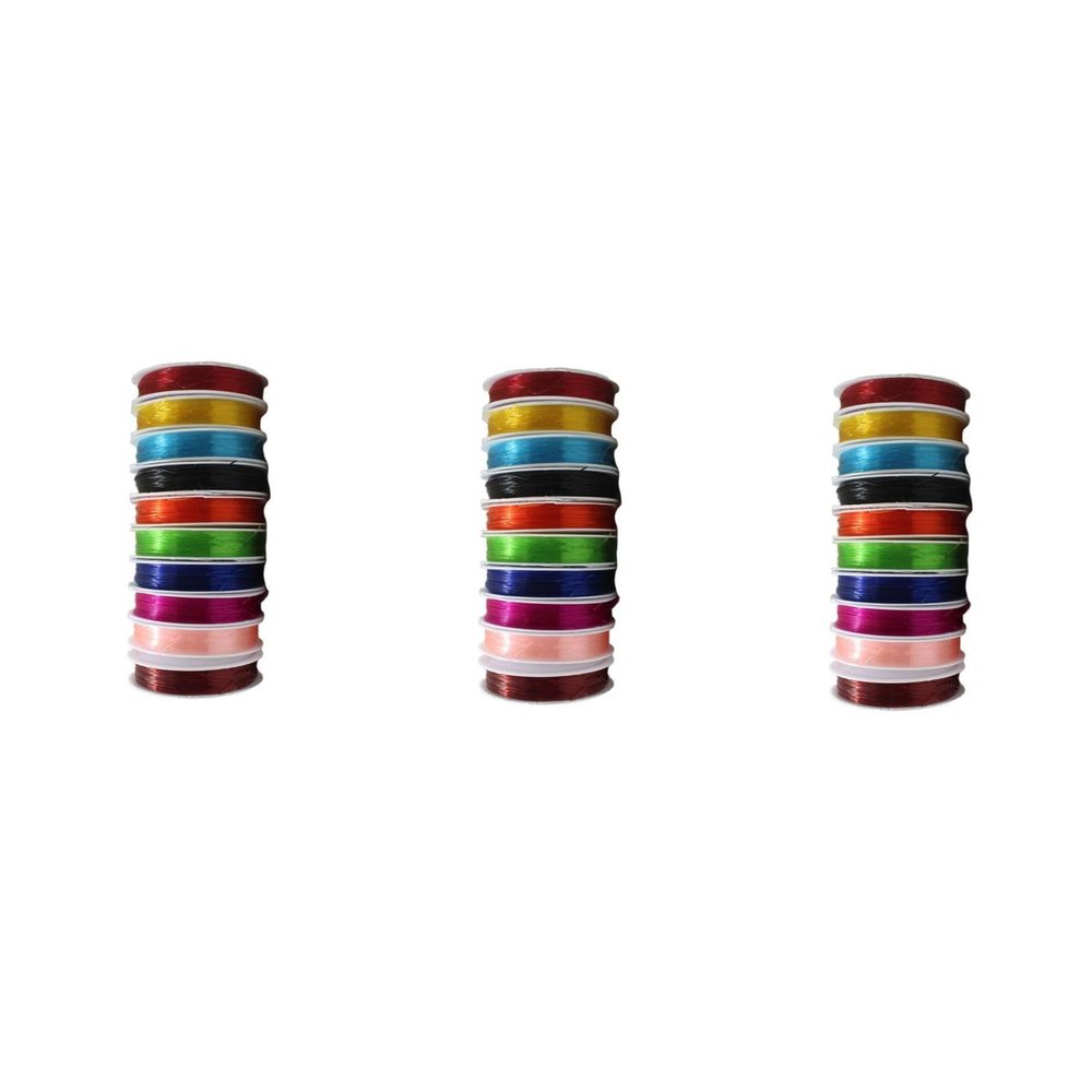 NUOBESTY 30rolls Transparent Elastic Thread for Jewelry Making Beading Wire Random Strong and Flexible Crystal Cord for Craft Projects