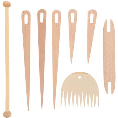 EXCEART 8pcs Tapestry Weaving Tool Set Natural Knitting Needles and Weaving Sticks for DIY Handcrafts for Beginners and Experienced