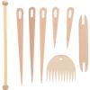 EXCEART 8pcs Tapestry Weaving Tool Set Natural Knitting Needles and Weaving Sticks for DIY Handcrafts for Beginners and Experienced view 1