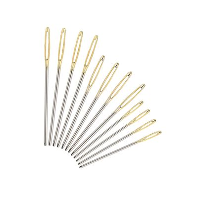 NUOBESTY 2sets Large Eye Blunt Needles Stainless Steel Weaving Tools with Storage Bottle for Sewing and Knitting Convenient Threading for Craft Projects Bright Color Design