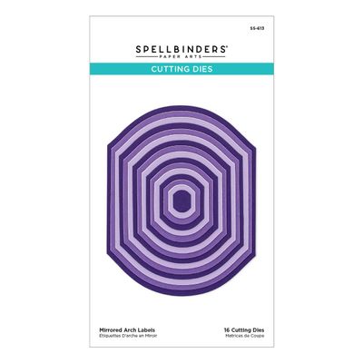 Spellbinders S5-613 Mirrored Arch Labels Etched Dies from The Mirrored Arch Collection