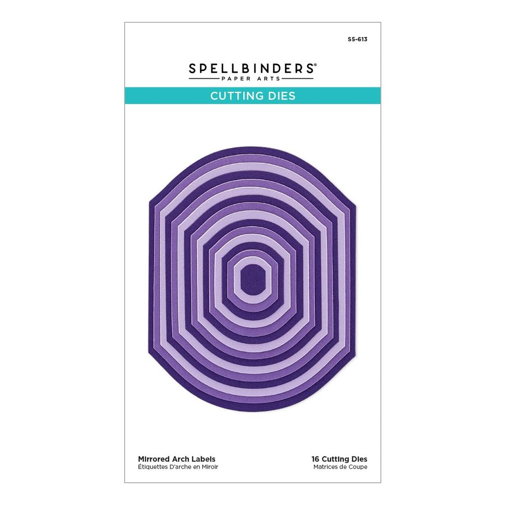 Spellbinders S5-613 Mirrored Arch Labels Etched Dies from The Mirrored Arch Collection