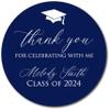 Graduation Party Stickers, Class of 2026 Graduation Labels for Party Favors, 2.5 Inch Round Stickers, Blue & White, 12 Stickers per Sheet view 1