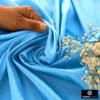 Fabric Mart Direct Blue Faux Silk/Art Silk Fabric By The Yard, 7 Continuous Yards 44 inches Width Slubeed Faux Silk Solid Color Blue Wholesale Upholstery Fabric for Curtains view 2