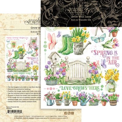 Graphic 45- Rub-on Transfer- Grow with Love, 4502821