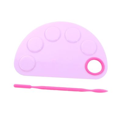 NUOBESTY 2sets Semicircle Plastic Paint Trays Mixing Board for Artists Students and Painters for Watercolor and Painting