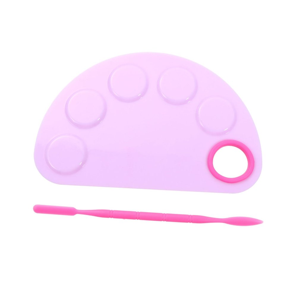 NUOBESTY 2sets Semicircle Plastic Paint Trays Mixing Board for Artists Students and Painters for Watercolor and Painting