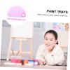 NUOBESTY 2sets Semicircle Plastic Paint Trays Mixing Board for Artists Students and Painters for Watercolor and Painting view 3