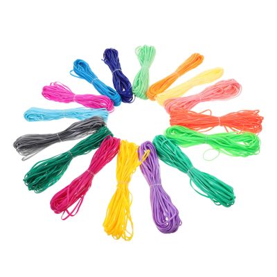 SHINEOFI 16pcs Colorful PVC Braided Knitting String Lacing Rope for Crafts Jewelry Making DIY Projects Soft Flexible Material for Unique Designs