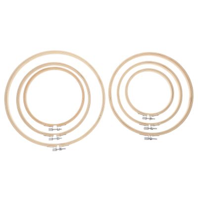 SHINEOFI 6pcs Embroidery Hoops for Cross and Sewing Craft Projects and Needlework