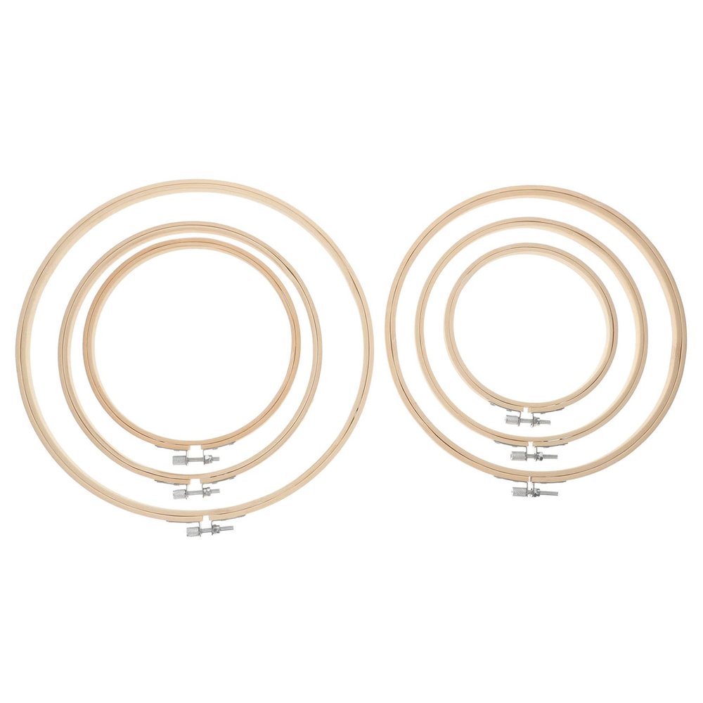 SHINEOFI 6pcs Embroidery Hoops for Cross and Sewing Craft Projects and Needlework