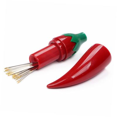 NUOBESTY 3pcs Chili Shaped Needle Storage Box Mini Tool Storage Bottle for Home Shop Container for Beads Needles Jewelry Medicines Easy to Carry