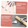 NUOBESTY 4pcs Leather Hole Punch Set Steel Leather Craft Tool for DIY Projects for Stitching and Prong Chisel for Belts Watch Bands view 2