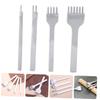 NUOBESTY 4pcs Leather Hole Punch Set Steel Leather Craft Tool for DIY Projects for Stitching and Prong Chisel for Belts Watch Bands view 3
