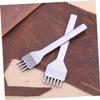 NUOBESTY 4pcs Leather Hole Punch Set Steel Leather Craft Tool for DIY Projects for Stitching and Prong Chisel for Belts Watch Bands view 4