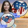 Factory Direct Craft Glitter Stars and Stripes Heart Picks Set of 4 - Red White and Blue Hearts for Patriotic Decorating and 4th of July Arrangements (3-1/2 Inches Wide) view 2