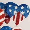 Factory Direct Craft Glitter Stars and Stripes Heart Picks Set of 4 - Red White and Blue Hearts for Patriotic Decorating and 4th of July Arrangements (3-1/2 Inches Wide) view 3