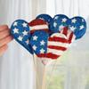 Factory Direct Craft Glitter Stars and Stripes Heart Picks Set of 4 - Red White and Blue Hearts for Patriotic Decorating and 4th of July Arrangements (3-1/2 Inches Wide) view 4