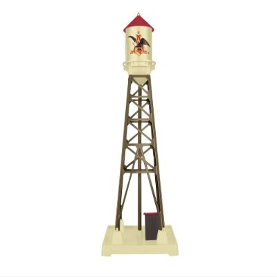 Lionel Anheuser-Busch Plug-Expand-Play Industrial Water Tower O Gauge Model Train Accessory, Railroad Tower with Blinking Light, Age 21+
