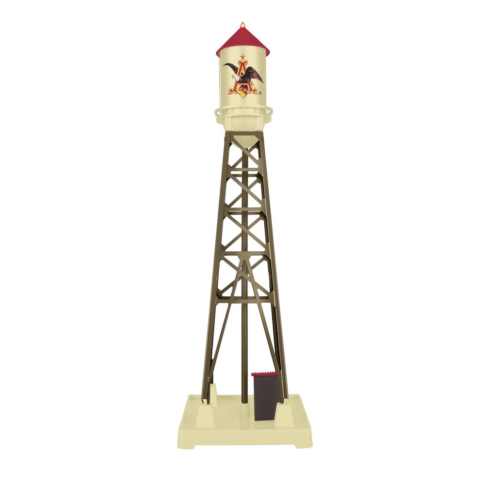 Lionel Anheuser-Busch Plug-Expand-Play Industrial Water Tower O Gauge Model Train Accessory, Railroad Tower with Blinking Light, Age 21+