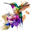 Fabric Panel 8"x8" Hummingbird 100% Cotton Quilt Block Square AM1505 view 1