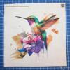 Fabric Panel 8"x8" Hummingbird 100% Cotton Quilt Block Square AM1505 view 3