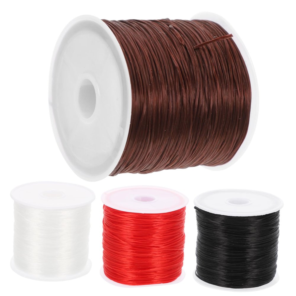 Hohopeti 4rolls Elastic String for Jewelry Making of Buddha Beads Elastic Cord Stretchy Bracelet Making Supplies