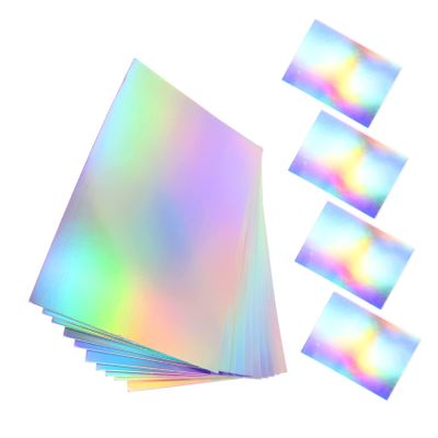 NUOBESTY 50pcs Holographic for Scrapbooking and Crafts Single-sided for Boys and Girls and Adults Lightweight and Tear-resistant Crafting