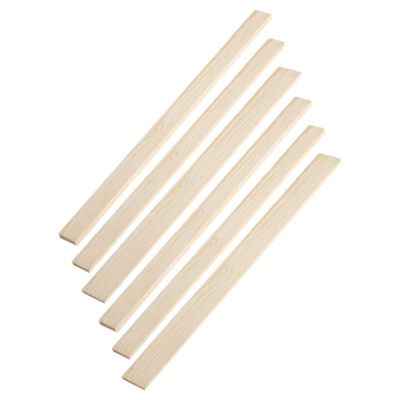 NUOBESTY 6pcs Daily Use Wood Stick Reusable Mud Guide Stick Rolling Mud Wood Strip Clay Craft Making Supplies