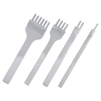 NUOBESTY 4pcs Leather Hole Punch Steel Leather Craft Tools for Projects for Punching Belts Wallets Bags