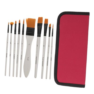 NUOBESTY Nylon Watercolor Paintbrush Professional Art Brushes for Watercolor and Painting for Stencils and Detail Work Convenient Carrying Case Included