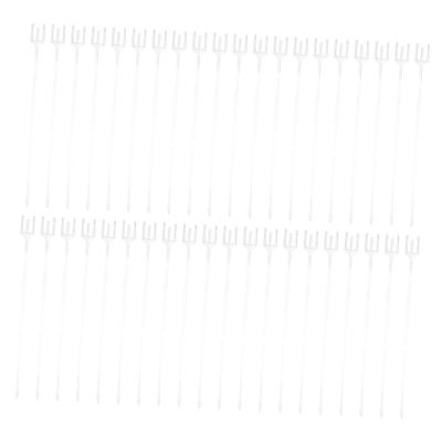 NUOBESTY 100pcs Plastic Floral Picks with Card Holder Transparent Trident Picks for Weddings Parties and Events Durable and Easy to Use Floral Arrangement Accessories