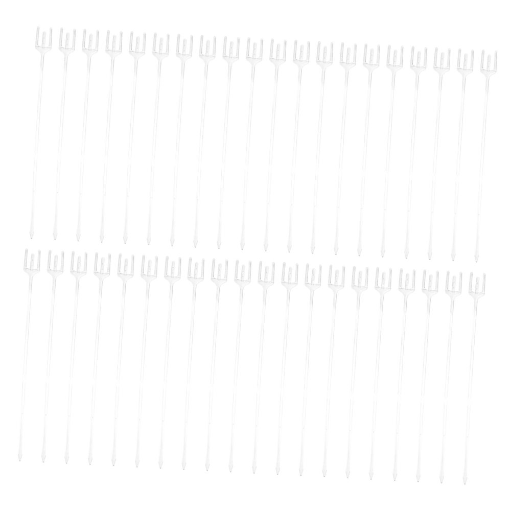 NUOBESTY 100pcs Plastic Floral Picks with Card Holder Transparent Trident Picks for Weddings Parties and Events Durable and Easy to Use Floral Arrangement Accessories
