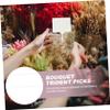 NUOBESTY 100pcs Plastic Floral Picks with Card Holder Transparent Trident Picks for Weddings Parties and Events Durable and Easy to Use Floral Arrangement Accessories view 3
