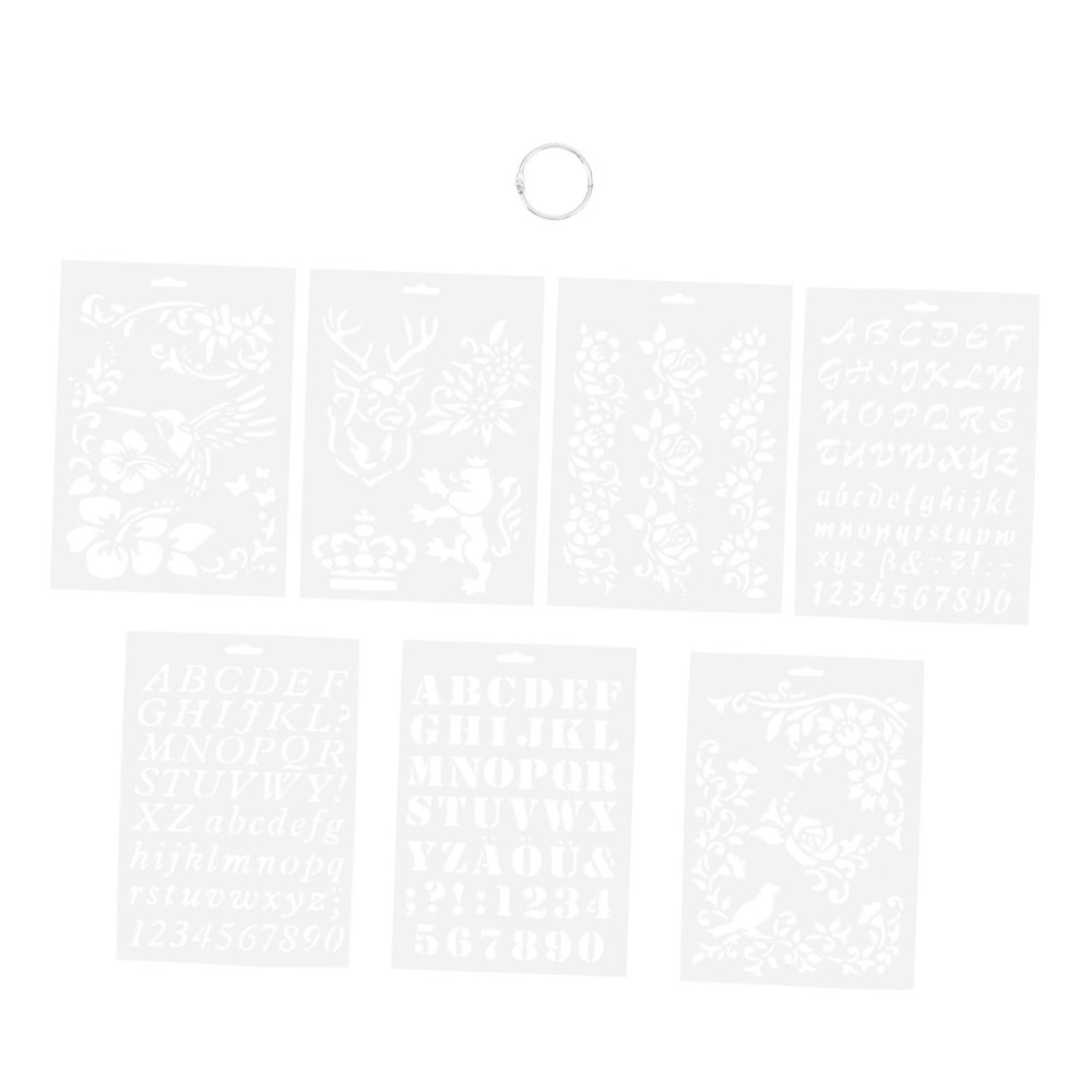 EXCEART 7pcs Creative Painting Stencils for Boy Girl Unique Hollow Craft Templates for Art Projects for Journals Greeting Cards and Family Fun
