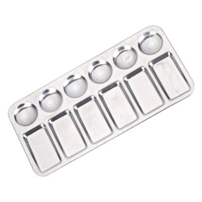 EXCEART 2pcs Portable Aluminum Paint Mixing Tray Lightweight Drawing Pigment Holder for Artists Students and Crafts Easy to Clean Painting Supplies