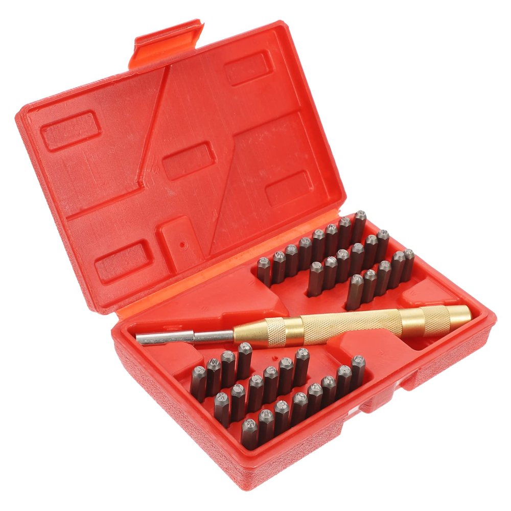 Lurrose Alloy Steel Letter and Number Stamp Set Punch Tool for Leather and DIY Craft Stamping Kit for Arts and Scrapbooking