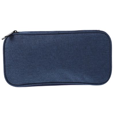 NUOBESTY Knitting Needles Organizer Bag Lightweight Oxford Cloth Crochet Hooks Storage Case for Travel and Home Use Compact Dark Blue Zipper Bag for Yarn and Accessories
