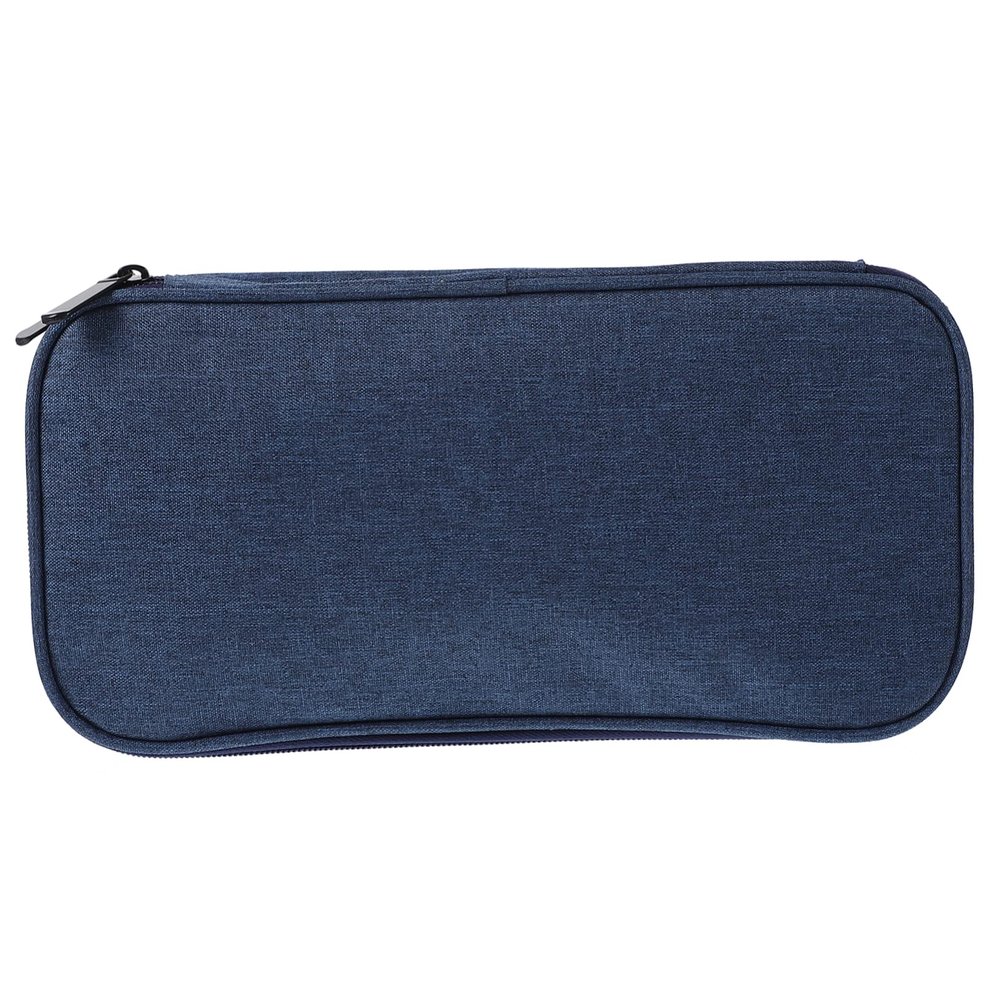 NUOBESTY Knitting Needles Organizer Bag Lightweight Oxford Cloth Crochet Hooks Storage Case for Travel and Home Use Compact Dark Blue Zipper Bag for Yarn and Accessories