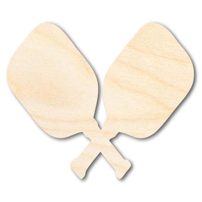 Unfinished Crossed Pickleball Paddle Shape | DIY Craft Cutout | up to 46" DIY 8" / 1/8"