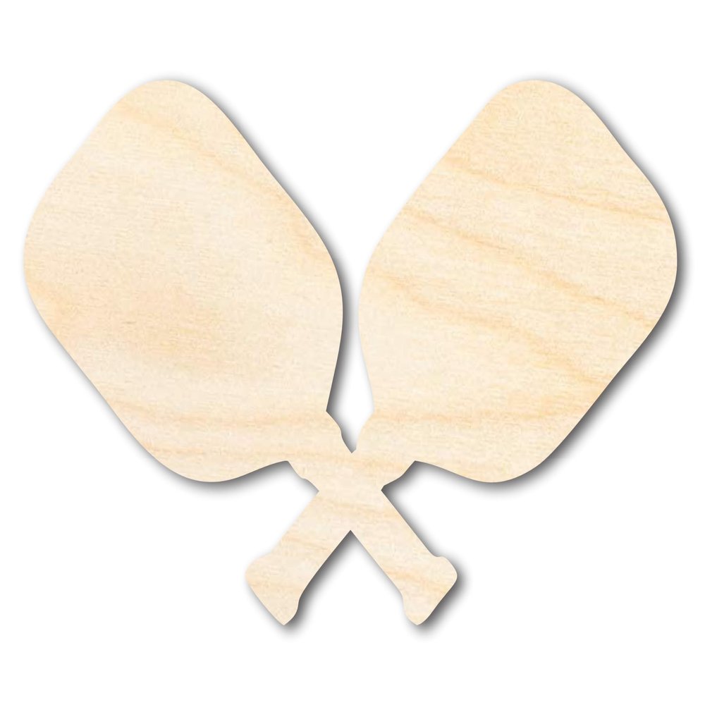 Unfinished Crossed Pickleball Paddle Shape | DIY Craft Cutout | up to 46" DIY 8" / 1/8"