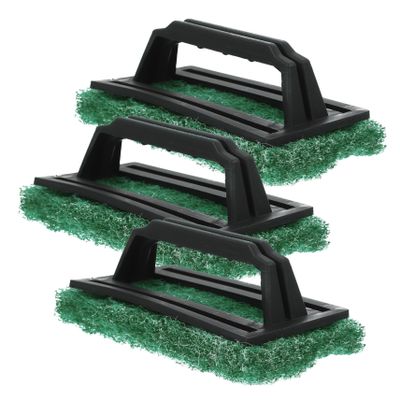 NUOBESTY 3pcs Wear Resistant Screen Printing Ink Remover Brush Scrub Pads Handle for Graphic and Textile Applications Easy to Hold and Clean
