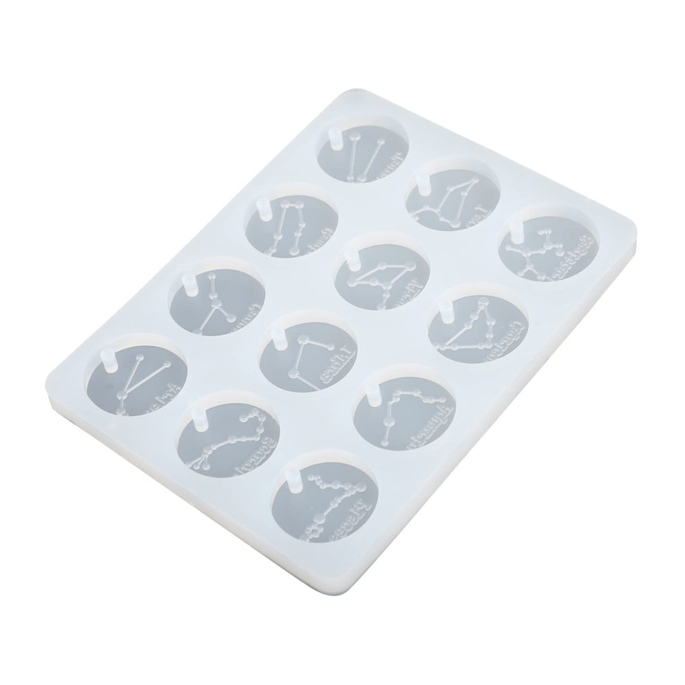 NUOBESTY Zodiac Silicone Casting Molds Jewelry Pendant Mold for Craft Projects for Jewelry Keychains Home Decor