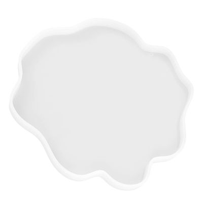 Anneome 1pc Crystal Epoxy Mold Irregular Lace Design Silicone Cup Mat Mold for Creative Table Decoration Easy to Demould Smooth Finish Crafting Tool