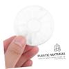 Lurrose 10pcs Transparent Plastic Pigment Plates Round Watercolor Mixing Trays for Artists Students Durable Recyclable Art Supplies with Compartments Each view 2