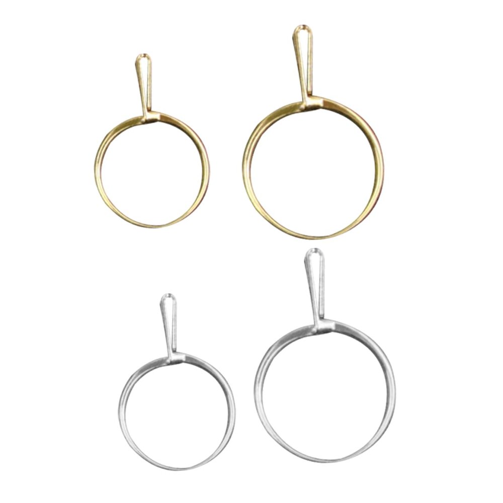 LALAFINA Shop Ring Trying Tool Set 4pcs Ring Try-on Clamp for Diamond Rings Snaing Ring Fit on Tool Silver Gold